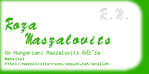 roza maszalovits business card